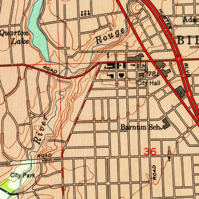 United States Geological Survey Birmingham, MI (1952, 24000-Scale) digital map
