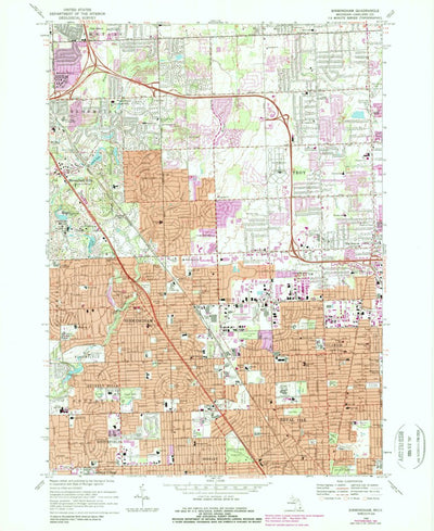 United States Geological Survey Birmingham, MI (1981, 24000-Scale) digital map
