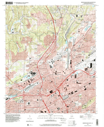 United States Geological Survey Birmingham North, AL (1997, 24000-Scale) digital map