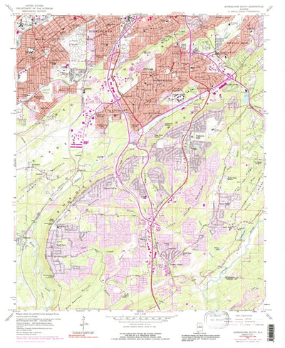 United States Geological Survey Birmingham South, AL (1959, 24000-Scale) digital map