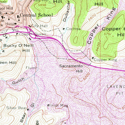 United States Geological Survey Bisbee, AZ (1958, 24000-Scale) digital map