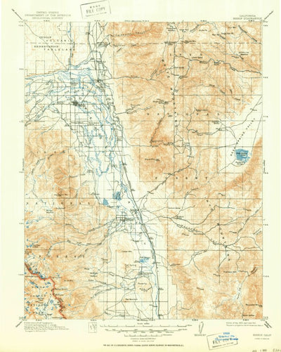 United States Geological Survey Bishop, CA (1913, 125000-Scale) digital map