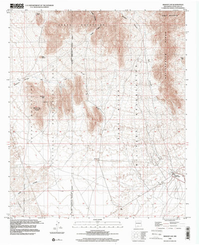 United States Geological Survey Bishop Cap, NM (1996, 24000-Scale) digital map