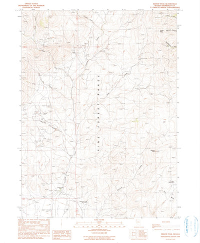 United States Geological Survey Bishop Peak, NV (1990, 24000-Scale) digital map