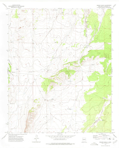 United States Geological Survey Bishop Ranch, NM (1972, 24000-Scale) digital map