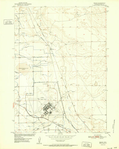 United States Geological Survey Bishop, WY (1952, 24000-Scale) digital map