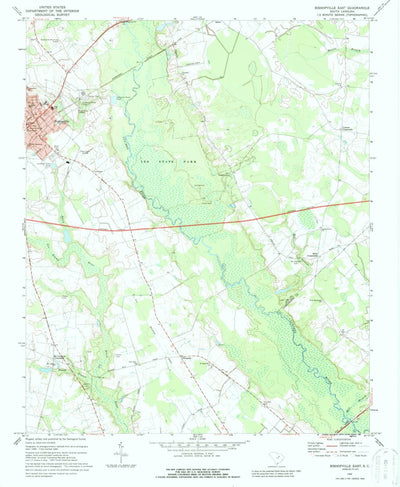 United States Geological Survey Bishopville East, SC (1969, 24000-Scale) digital map