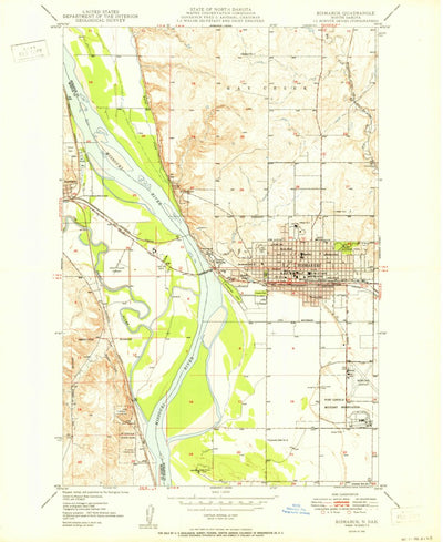 United States Geological Survey Bismarck, ND (1950, 24000-Scale) digital map