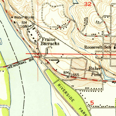 United States Geological Survey Bismarck, ND (1950, 24000-Scale) digital map