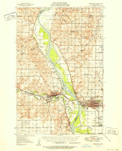 United States Geological Survey Bismarck, ND (1951, 62500-Scale) digital map