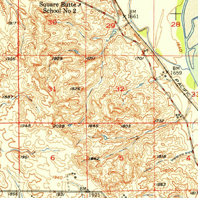 United States Geological Survey Bismarck, ND (1951, 62500-Scale) digital map