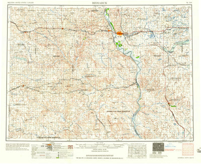 United States Geological Survey Bismarck, ND (1958, 250000-Scale) digital map