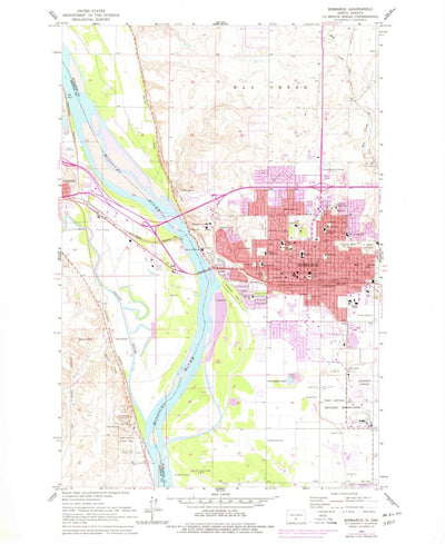 United States Geological Survey Bismarck, ND (1962, 24000-Scale) digital map