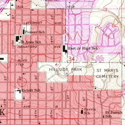 United States Geological Survey Bismarck, ND (1962, 24000-Scale) digital map