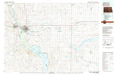 United States Geological Survey Bismarck, ND (1979, 100000-Scale) digital map