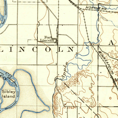 United States Geological Survey Bismark, ND (1907, 125000-Scale) digital map