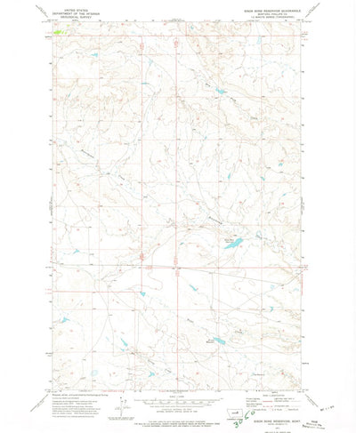 United States Geological Survey Bison Bone Reservoir, MT (1971, 24000-Scale) digital map