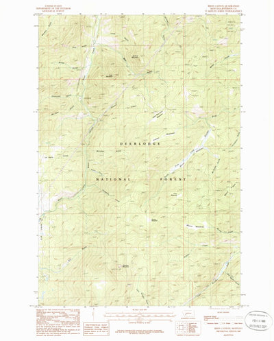 United States Geological Survey Bison Canyon, MT (1985, 24000-Scale) digital map