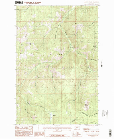 United States Geological Survey Bison Mountain, MT (1985, 24000-Scale) digital map