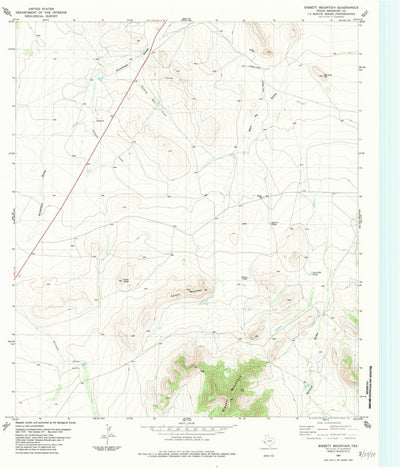 United States Geological Survey Bissett Mountain, TX (1983, 24000-Scale) digital map