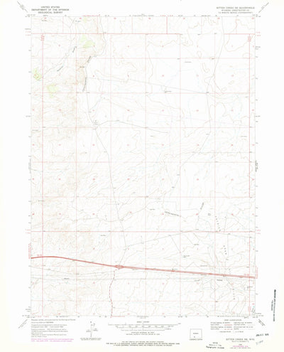 United States Geological Survey Bitter Creek NE, WY (1968, 24000-Scale) digital map