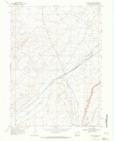 United States Geological Survey Bitter Creek, WY (1968, 24000-Scale) digital map