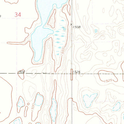 United States Geological Survey Bitter Lake, ND (1971, 24000-Scale) digital map