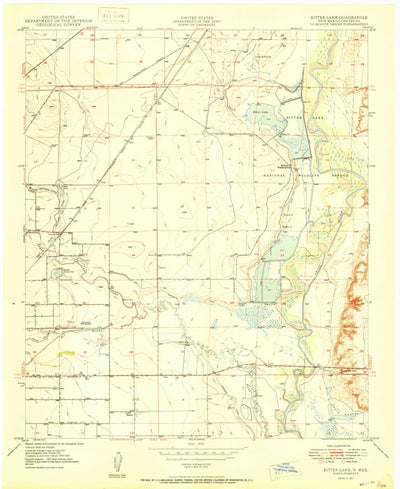 United States Geological Survey Bitter Lake, NM (1950, 24000-Scale) digital map