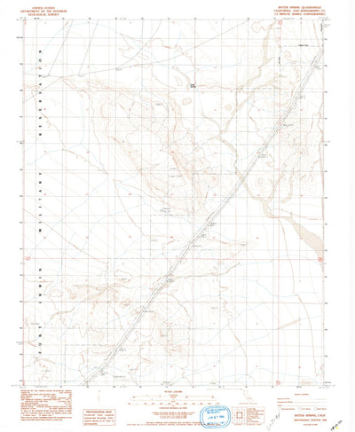 United States Geological Survey Bitter Spring, CA (1986, 24000-Scale) digital map