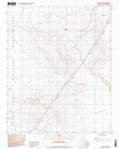 United States Geological Survey Bitter Spring, CA (1996, 24000-Scale) digital map