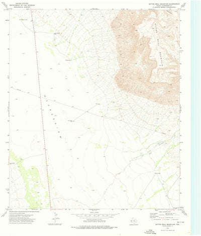 United States Geological Survey Bitter Well Mountain, TX (1973, 24000-Scale) digital map
