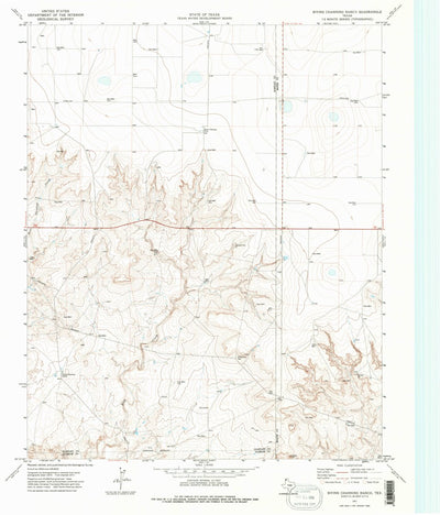 United States Geological Survey Bivins Channing Ranch, TX (1971, 24000-Scale) digital map