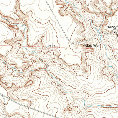 United States Geological Survey Bivins Channing Ranch, TX (1971, 24000-Scale) digital map