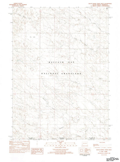 United States Geological Survey Black Banks Creek West, SD-NE (1982, 25000-Scale) digital map