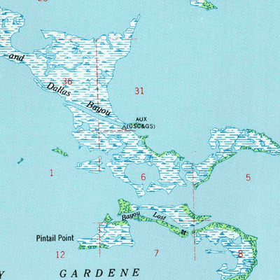 United States Geological Survey Black Bay, LA (1964, 62500-Scale) digital map