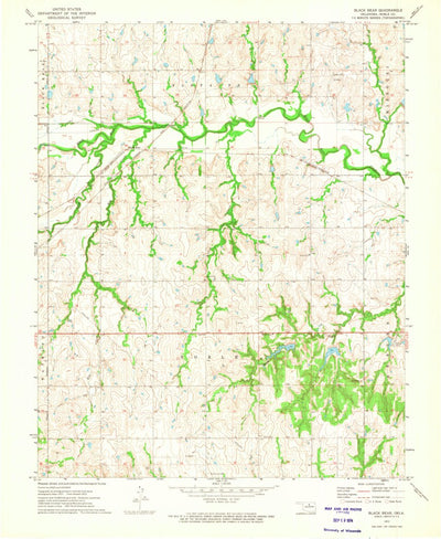 United States Geological Survey Black Bear, OK (1972, 24000-Scale) digital map