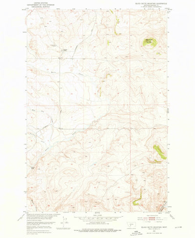 United States Geological Survey Black Butte Mountain, MT (1951, 24000-Scale) digital map