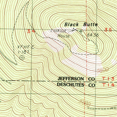 United States Geological Survey Black Butte, OR (1988, 24000-Scale) digital map