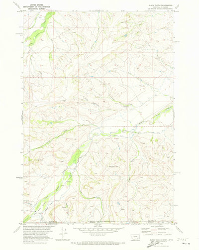United States Geological Survey Black Gulch, MT-WY (1969, 24000-Scale) digital map