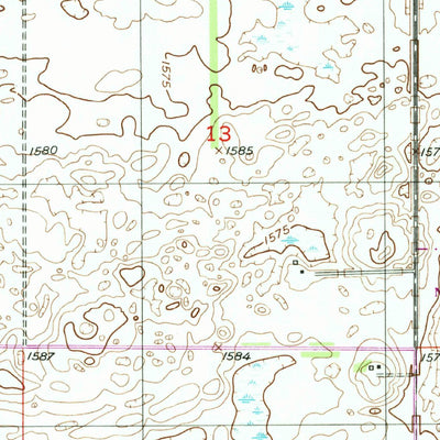 United States Geological Survey Black Hammer Hill, ND (1951, 24000-Scale) digital map