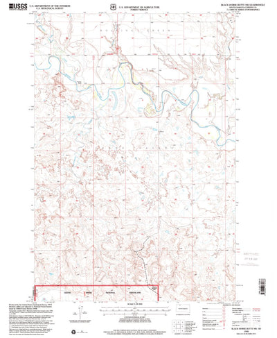 United States Geological Survey Black Horse Butte NW, SD (1998, 24000-Scale) digital map