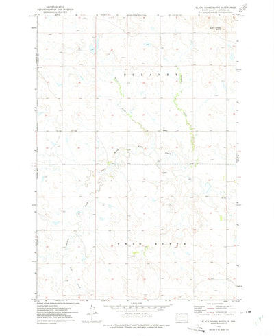 United States Geological Survey Black Horse Butte, SD (1972, 24000-Scale) digital map