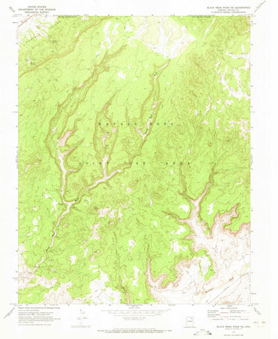 United States Geological Survey Black Mesa Wash NE, AZ (1970, 24000-Scale) digital map