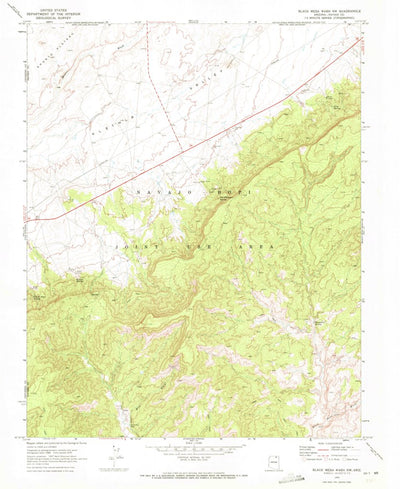 United States Geological Survey Black Mesa Wash NW, AZ (1970, 24000-Scale) digital map