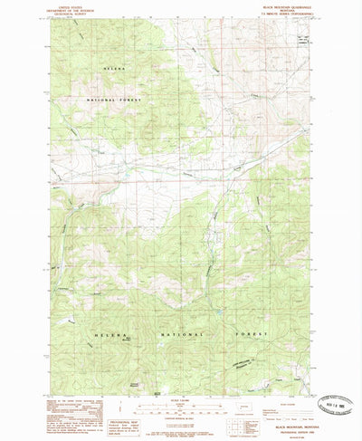 United States Geological Survey Black Mountain, MT (1985, 24000-Scale) digital map
