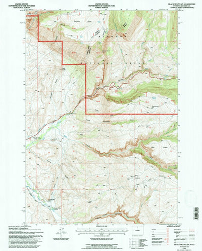 United States Geological Survey Black Mountain, WY (1993, 24000-Scale) digital map