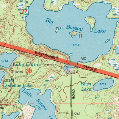 United States Geological Survey Black Oak Lake, WI-MI (1999, 24000-Scale) digital map