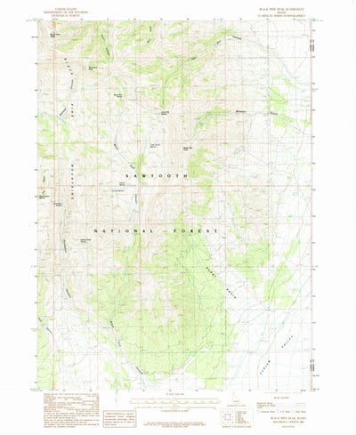United States Geological Survey Black Pine Peak, ID (1985, 24000-Scale) digital map