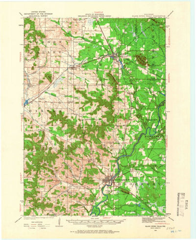 United States Geological Survey Black River Falls, WI (1924, 62500-Scale) digital map