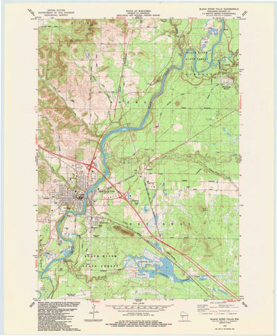 United States Geological Survey Black River Falls, WI (1984, 24000-Scale) digital map